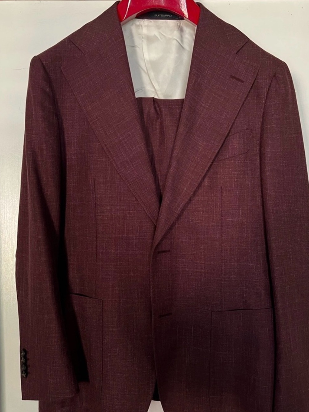 Suitsupply Burgundy Havana Suit 40S
